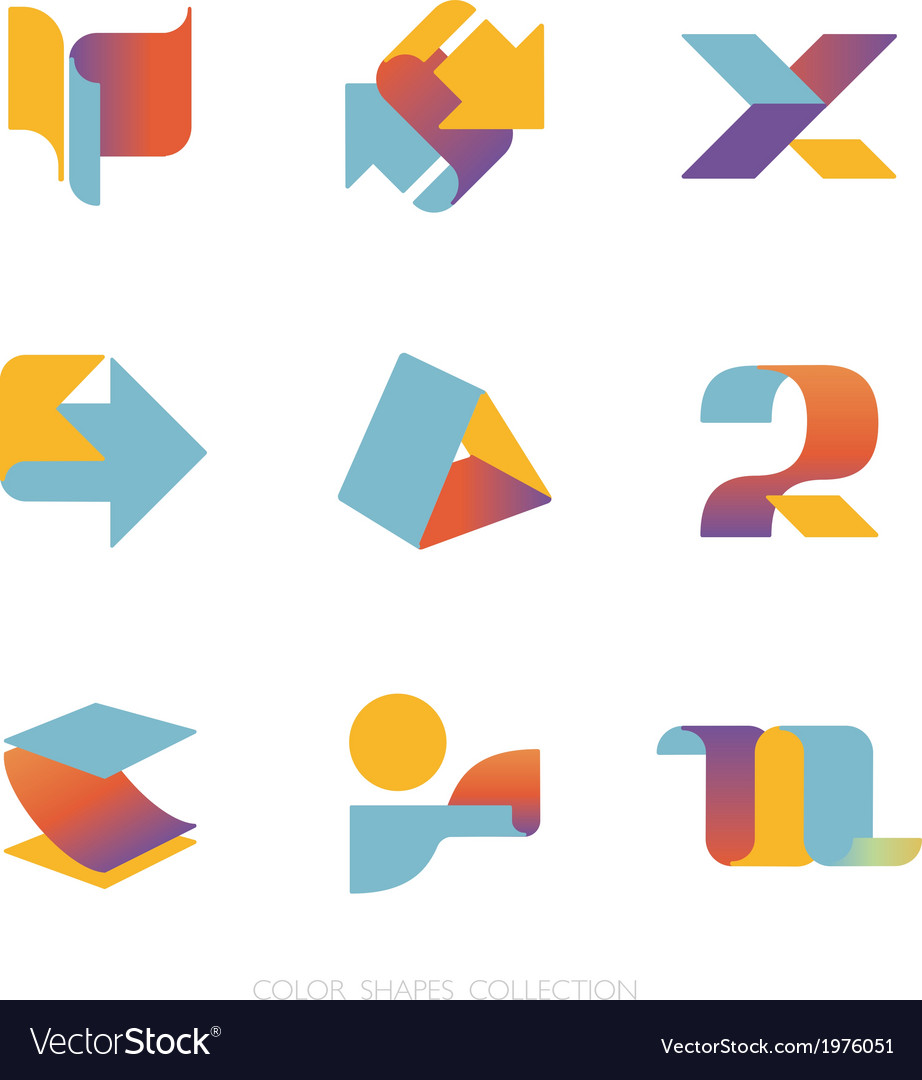 Abstract color shapes collection