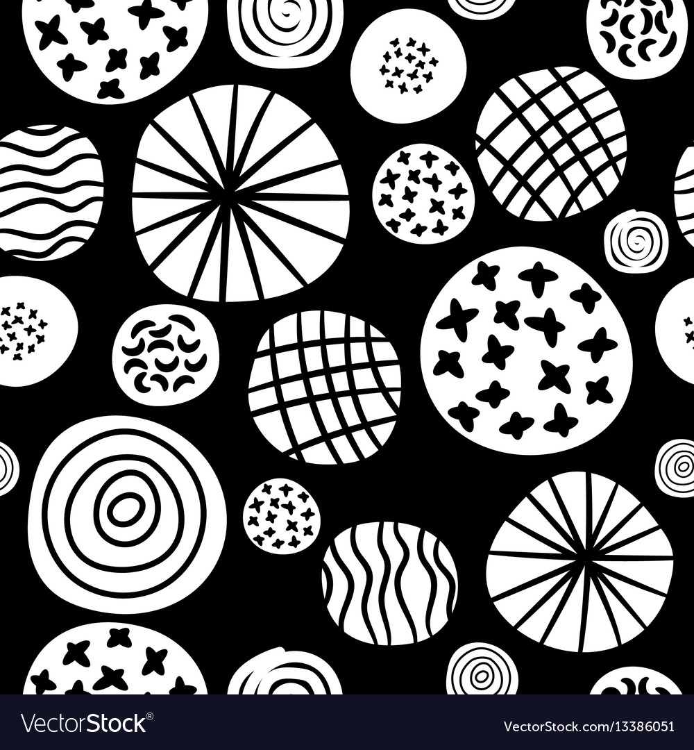 Big polka dot sketch pattern vector image Big polka dot sketch pattern