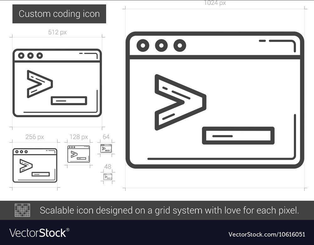 Custom coding line icon