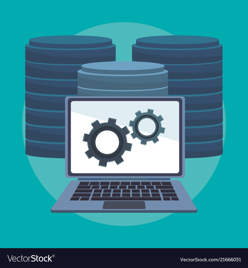 Datenbank und Cloud Computing vector image Datenbank und Cloud Computing