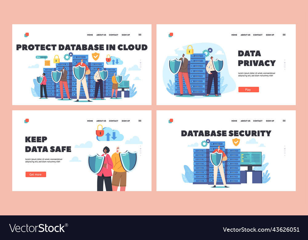 Datenbankschutz Landing Page Template set
