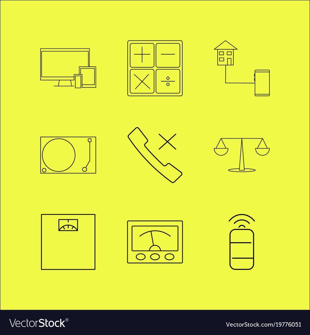 Devices linear icon set simple outline icons