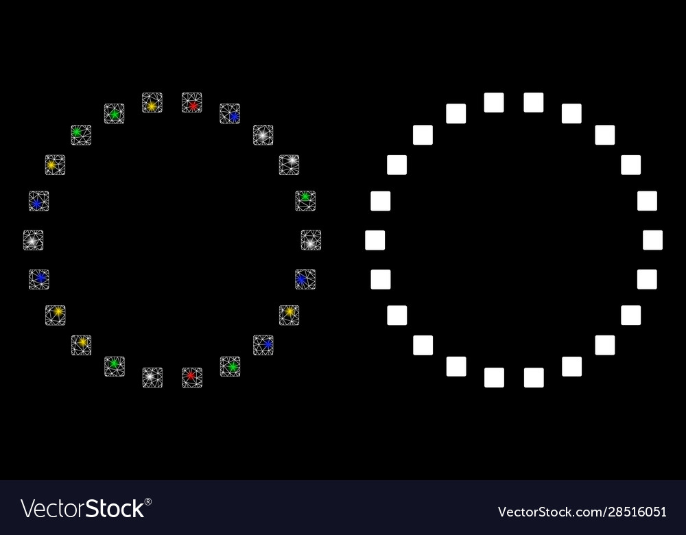 Flare mesh network dotted circle icon with
