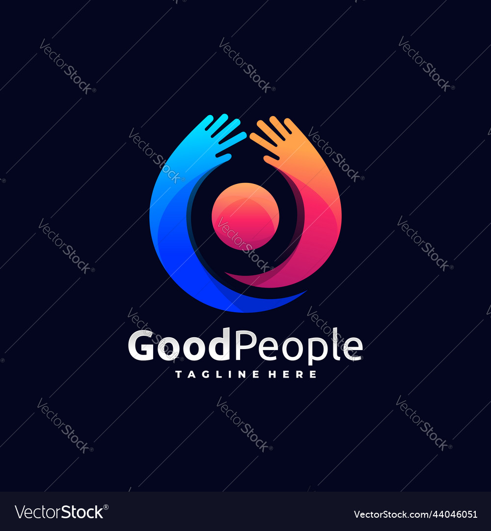 Glückliche Menschen Kreis Logo-Ikone vector image Glückliche Menschen Kreis Logo-Ikone