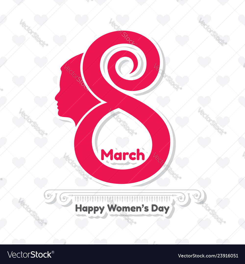 Happy womens day greeting card postcard on march 8