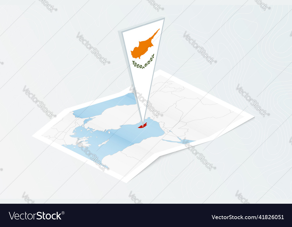 Isometric paper map of cyprus with triangular Vector Image Isometric paper map of cyprus with triangular