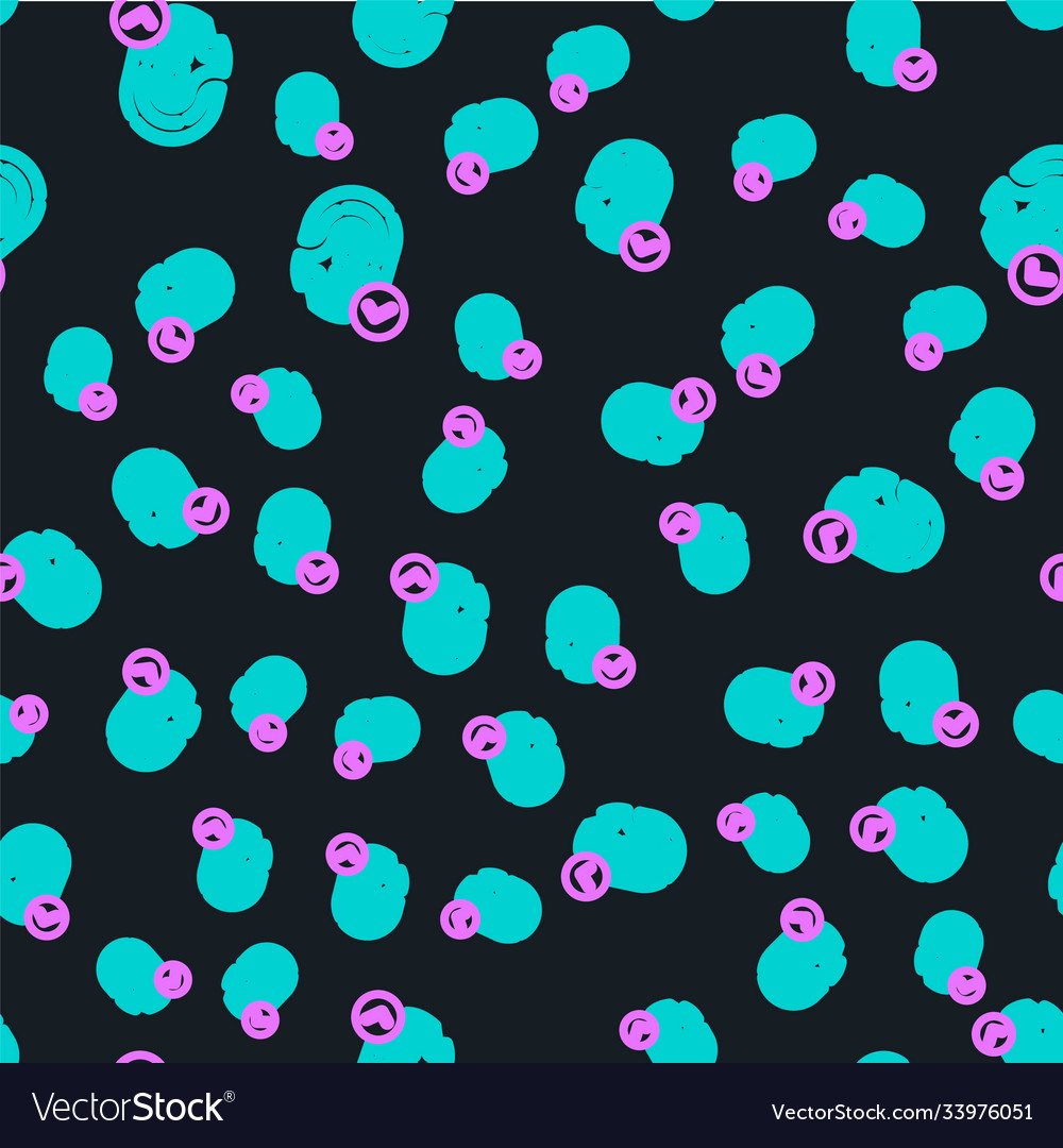 Line fingerprint with check mark icon isolated