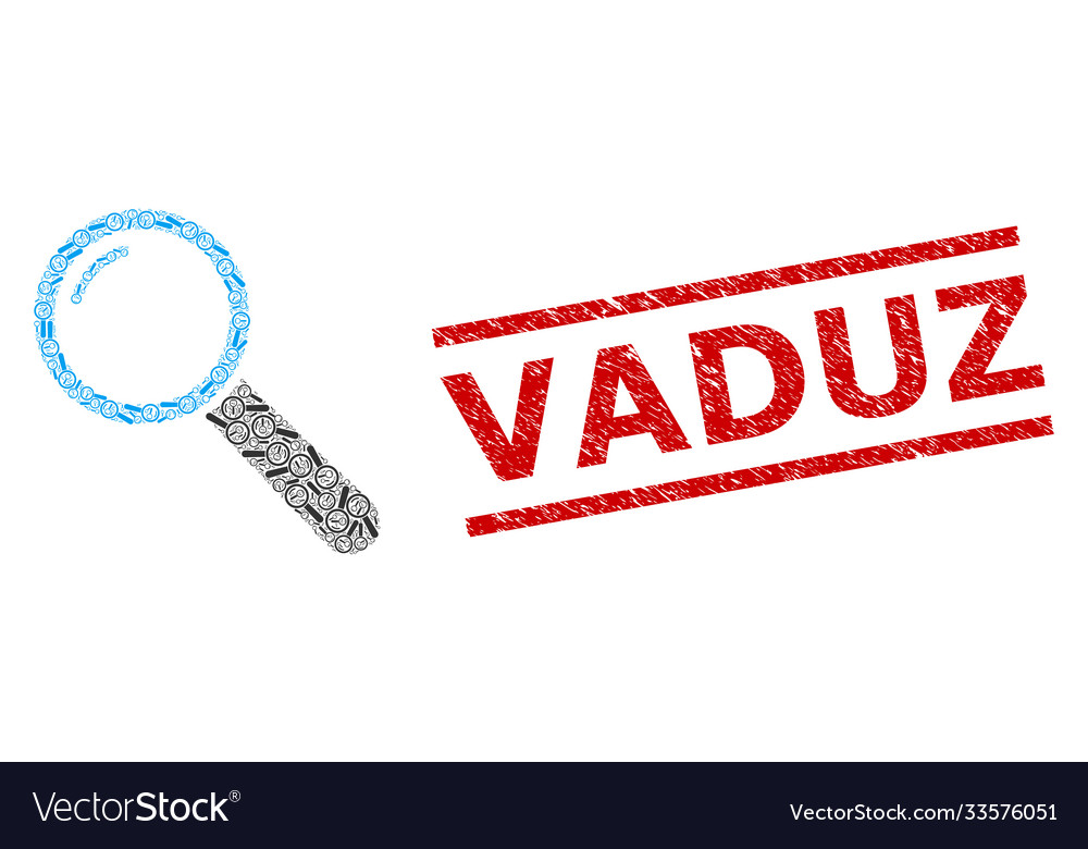 Magnifier recursive mosaic items vector image Magnifier recursive mosaic items