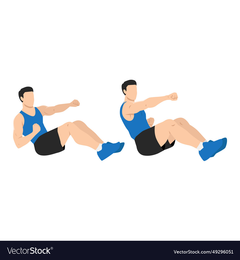 Man doing seated punches exercise