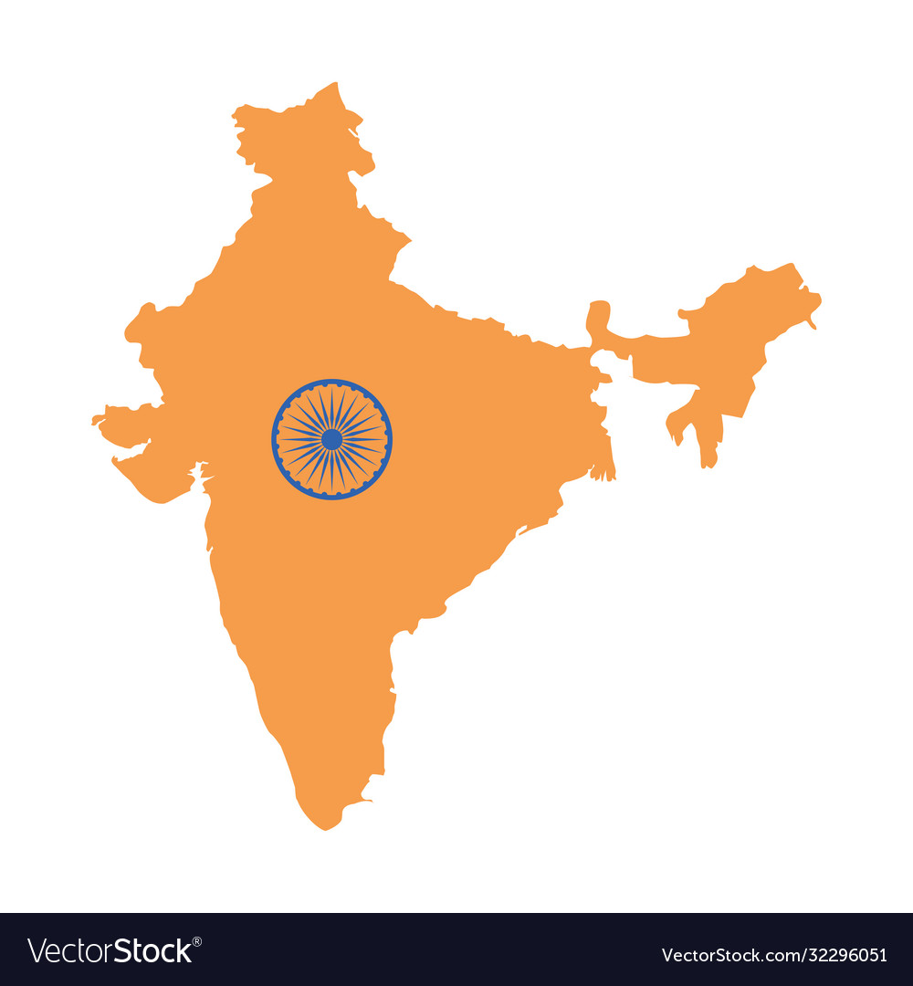 Map india with shield Royalty Free Vector Image