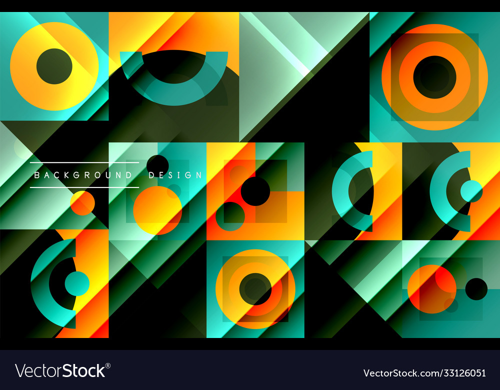 Neo memphis geometric pattern with circles vector image Neo memphis geometric pattern with circles