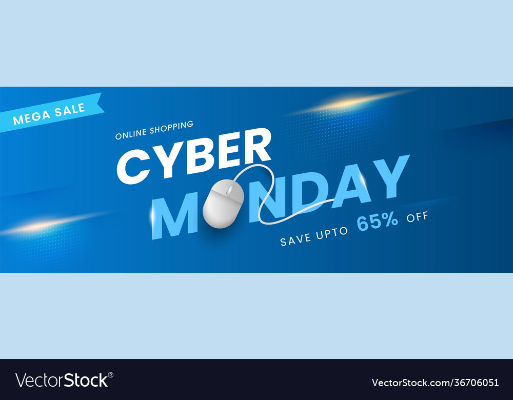 Online shopping cyber monday text with realistic