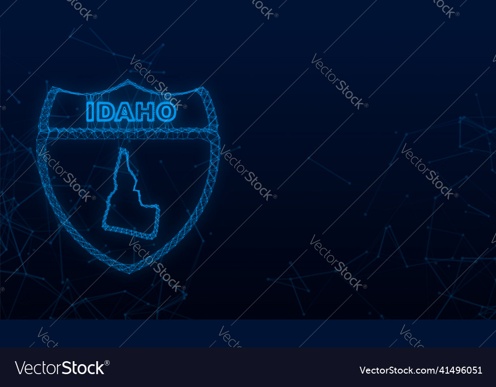Plexus icon map showing the state of idaho from vector image Plexus icon map showing the state of idaho from