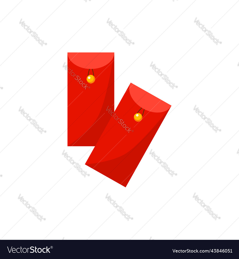 Red Chinese Envelopes Lunar New Year Celebration Vector Image