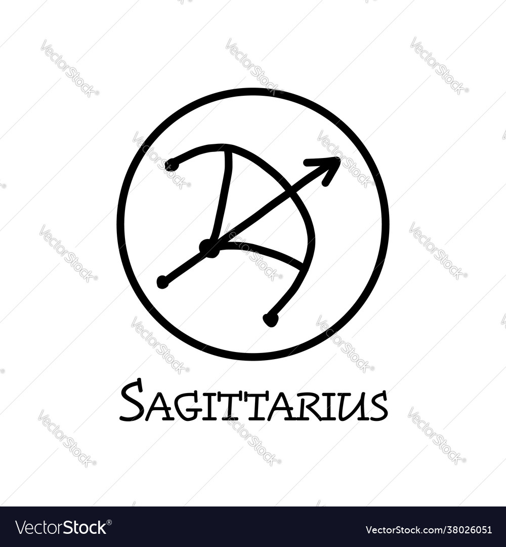 Sagittarius sign astrology symbol Royalty Free Vector Image