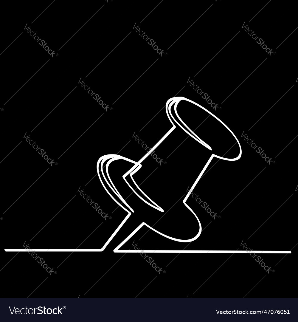 Simple sketch push pin single one line art