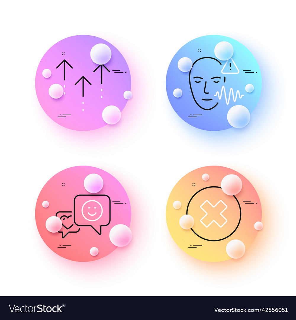 Swipe up voice wave and smile minimal line icons vector image Swipe up voice wave and smile minimal line icons