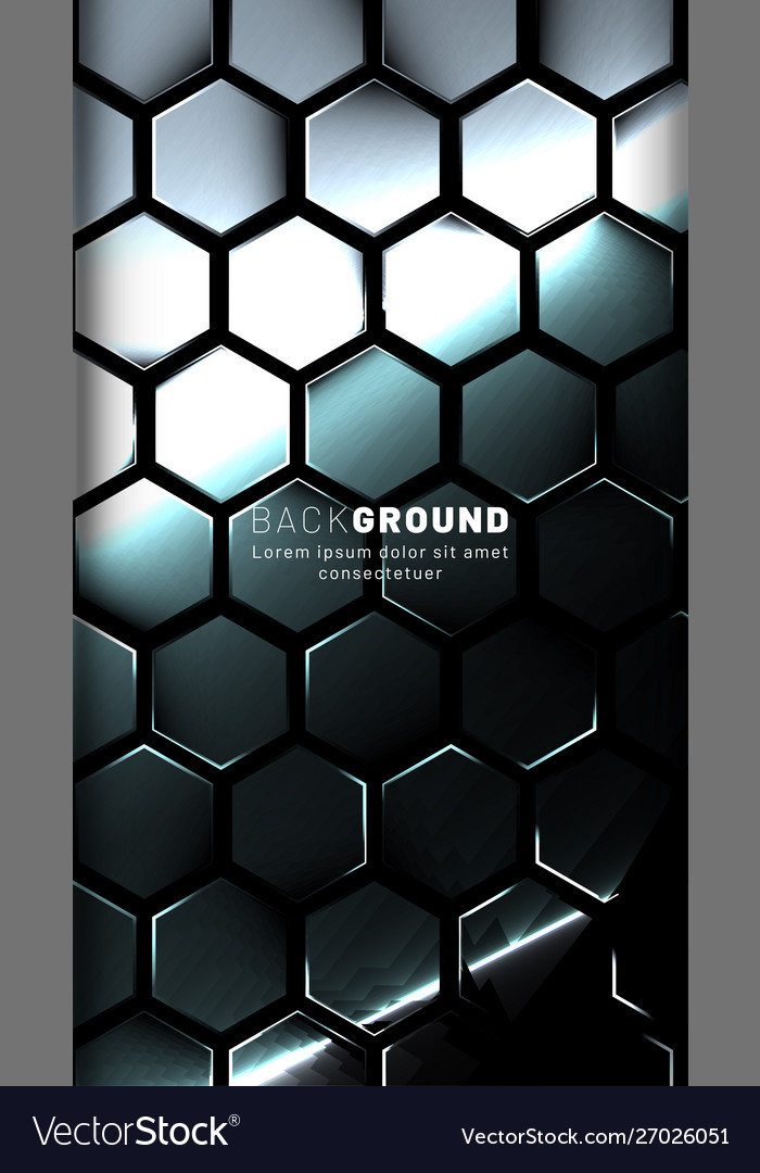 Vertical hexagon background gradient color light vector image Vertical hexagon background gradient color light