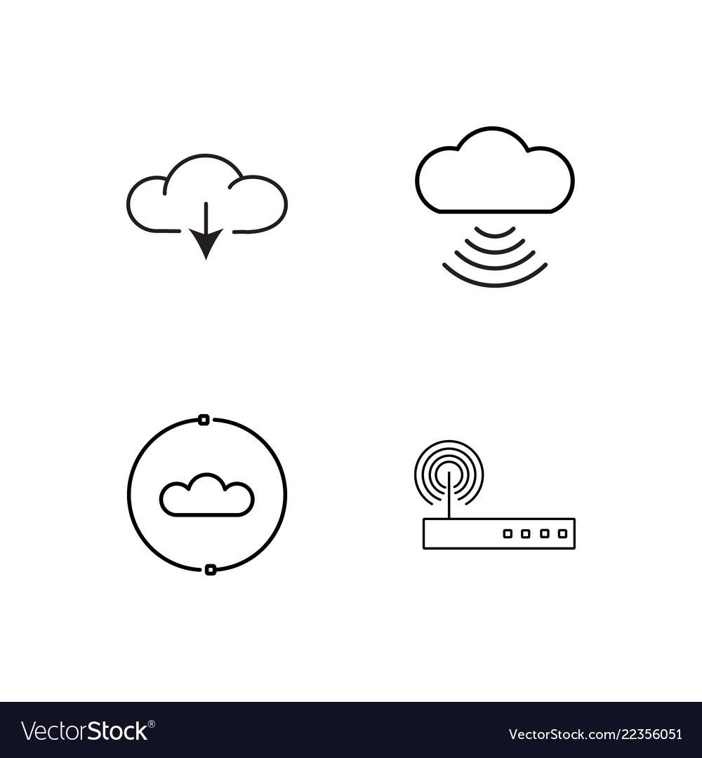 Web simple outlined icons set vector image Web simple outlined icons set