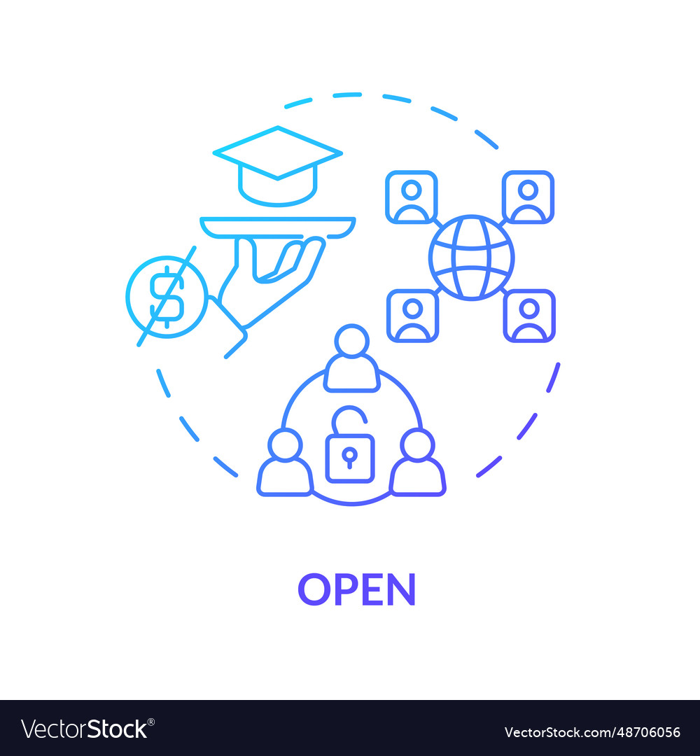 2d gradient thin linear icon open concept vector image 2d gradient thin linear icon open concept