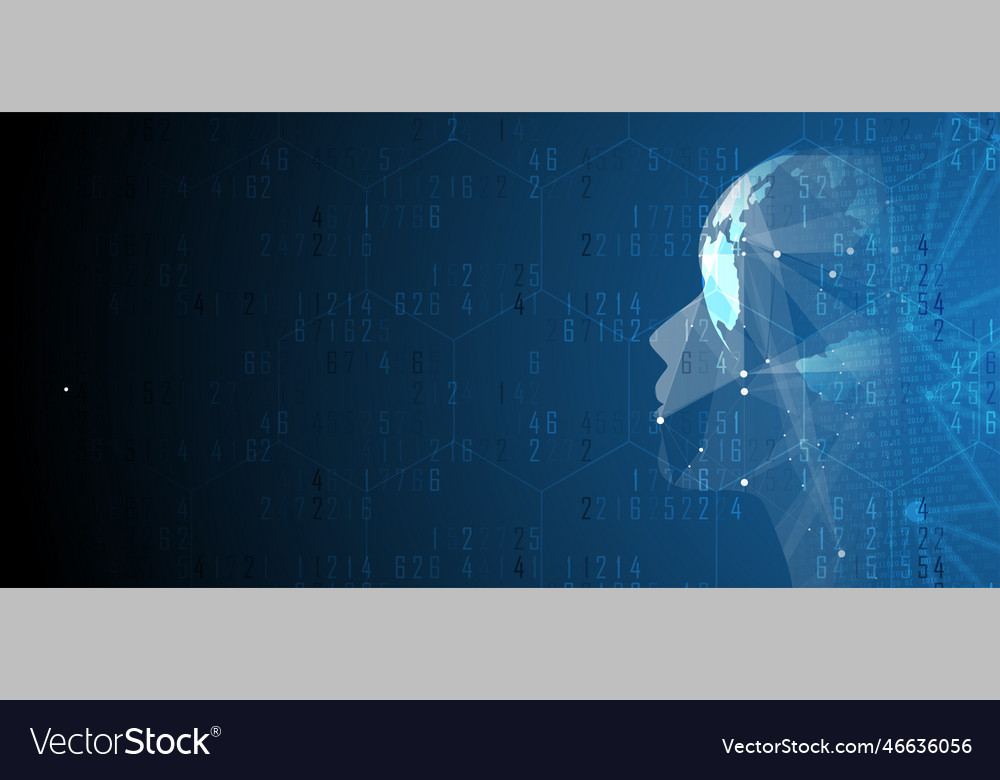 Artificial intelligence technology web background vector image Artificial intelligence technology web background