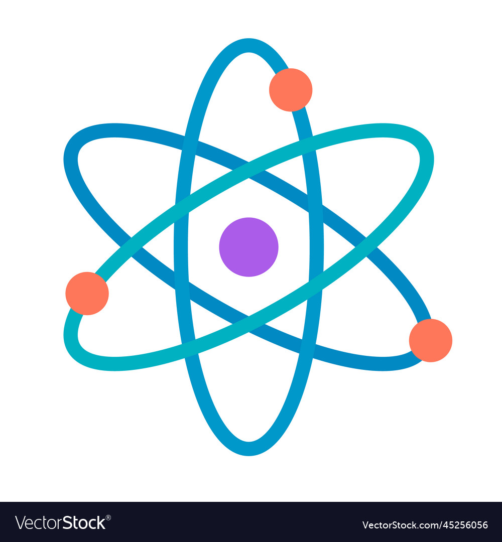 Atomic icon or nucleus protons and neutrons Vector Image