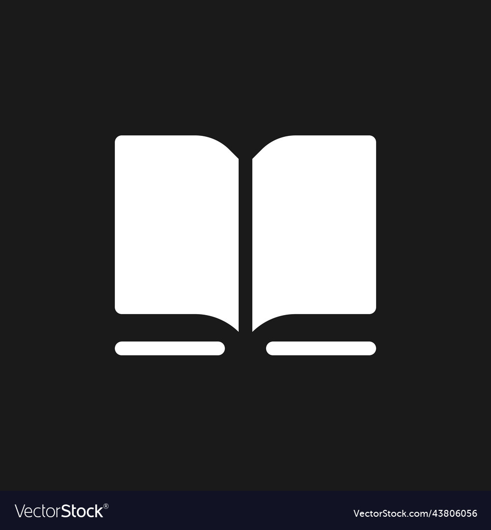 Book dark mode glyph ui icon Royalty Free Vector Image