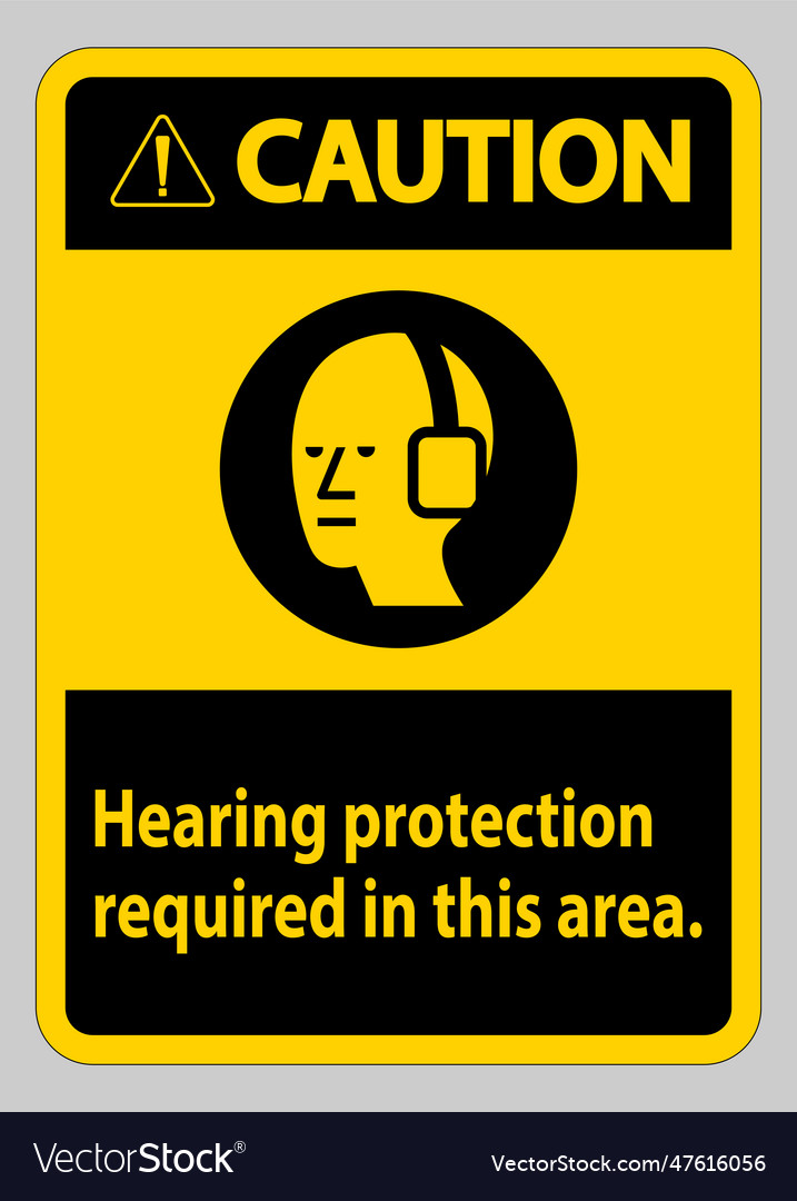 Caution ppe sign hearing protection required Vector Image