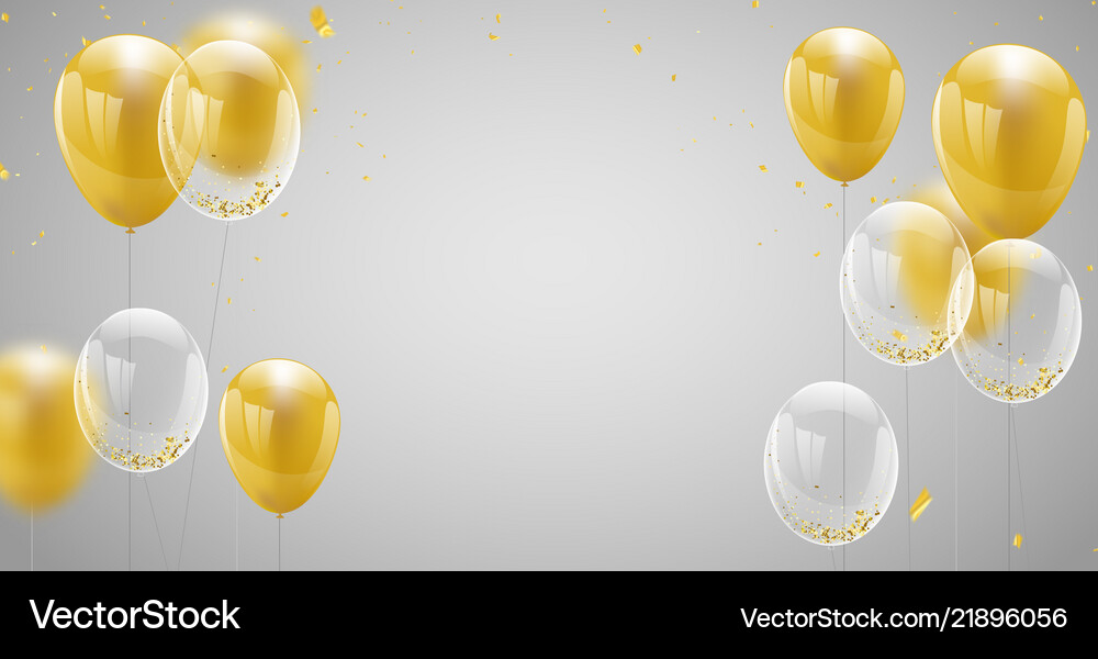 Celebration Banner With Gold Balloons Background Vector Image