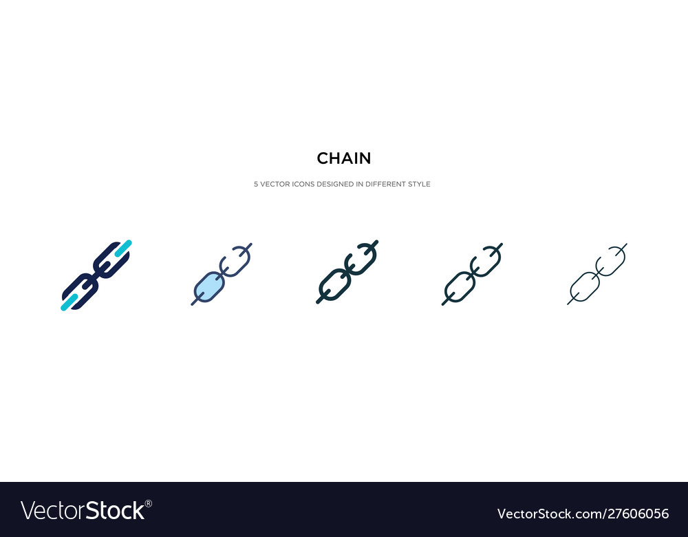 Chain icon in different style two colored vector image Chain icon in different style two colored