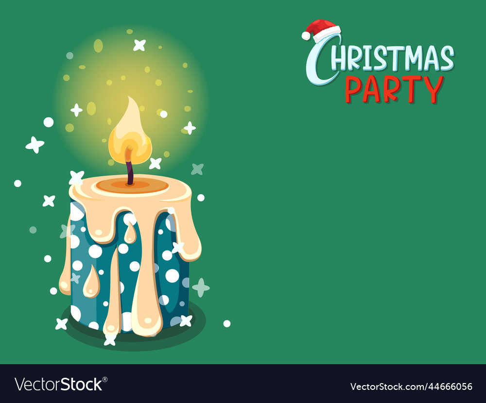 Christmas burning candle with party