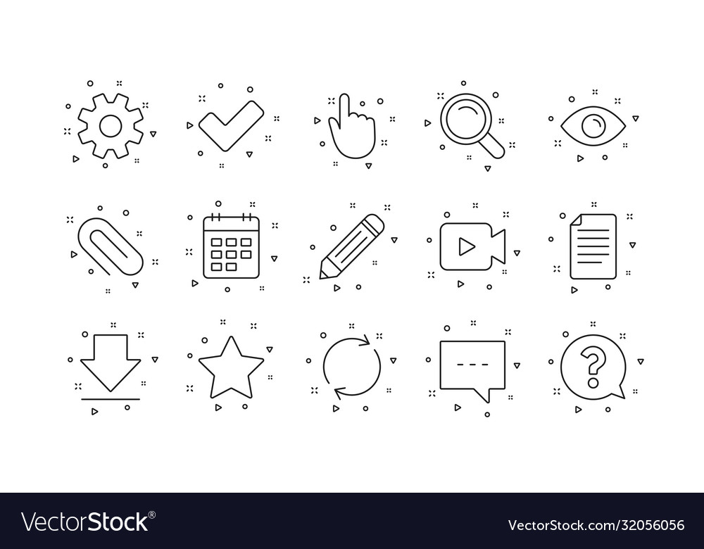 Document calendar and question mark line icons