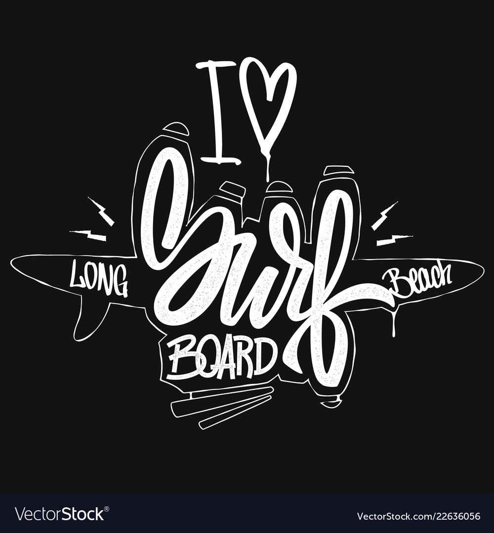 Ich liebe Surfboard-Shirt Print