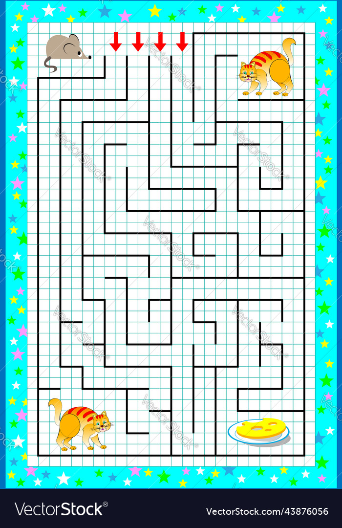 Logic puzzle game with labyrinth for children