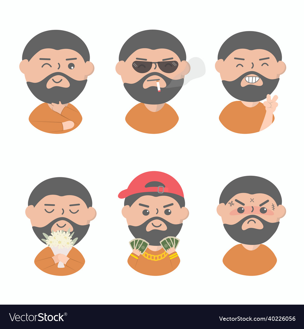 Man character or mascot in different pose vector image Man character or mascot in different pose