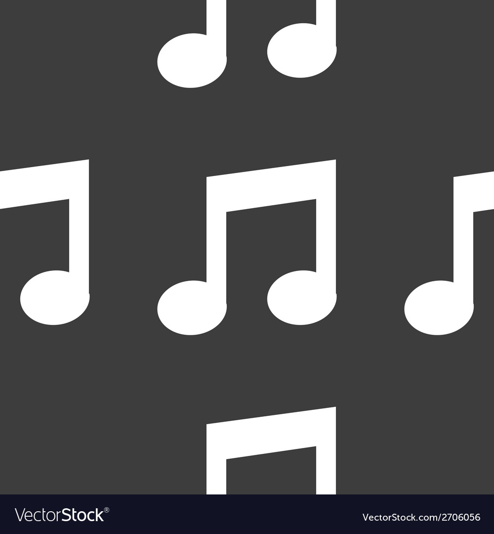 Music note web icon flat design seamless pattern