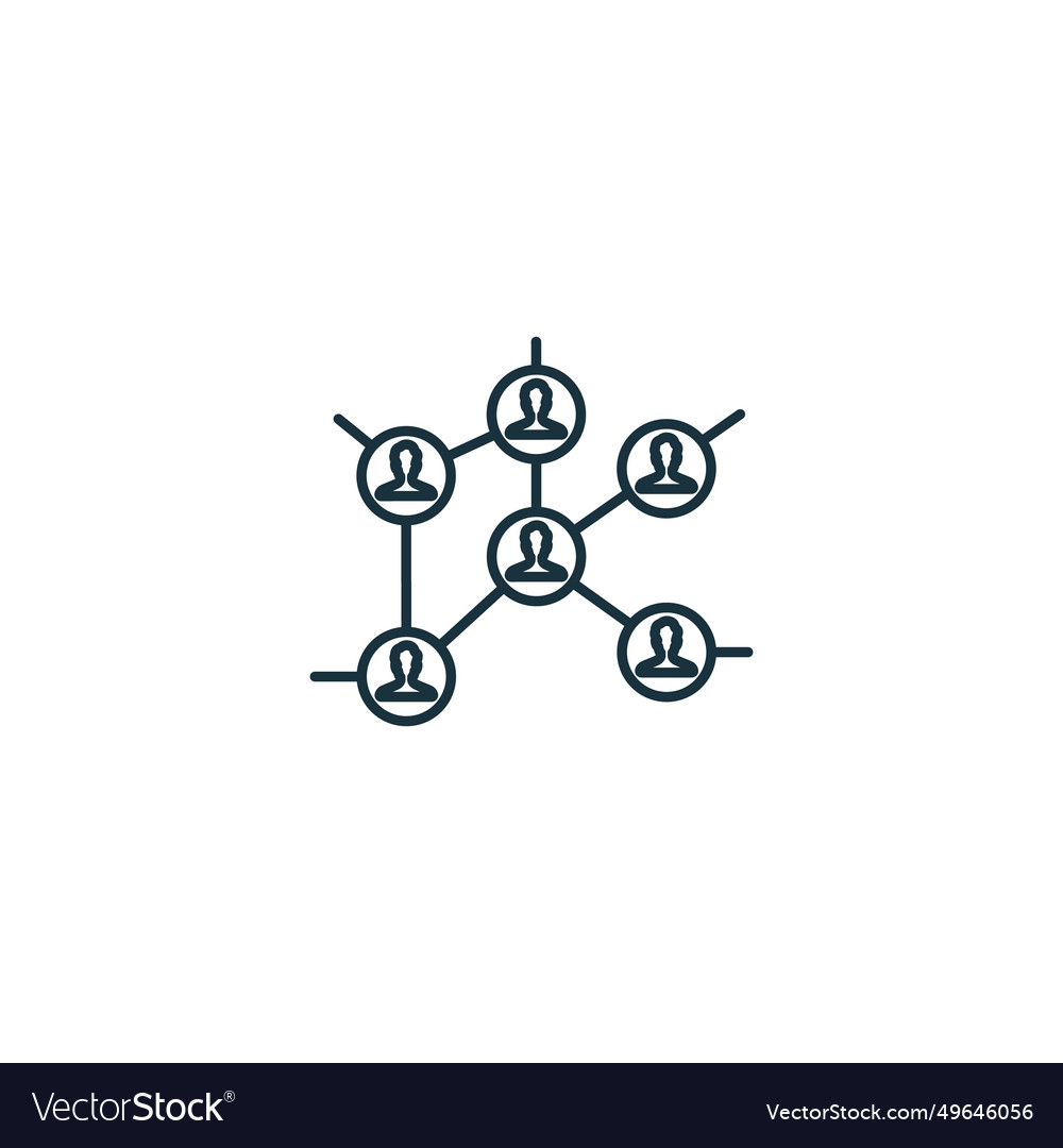 Network icon monochrome simple sign from data vector image Network icon monochrome simple sign from data