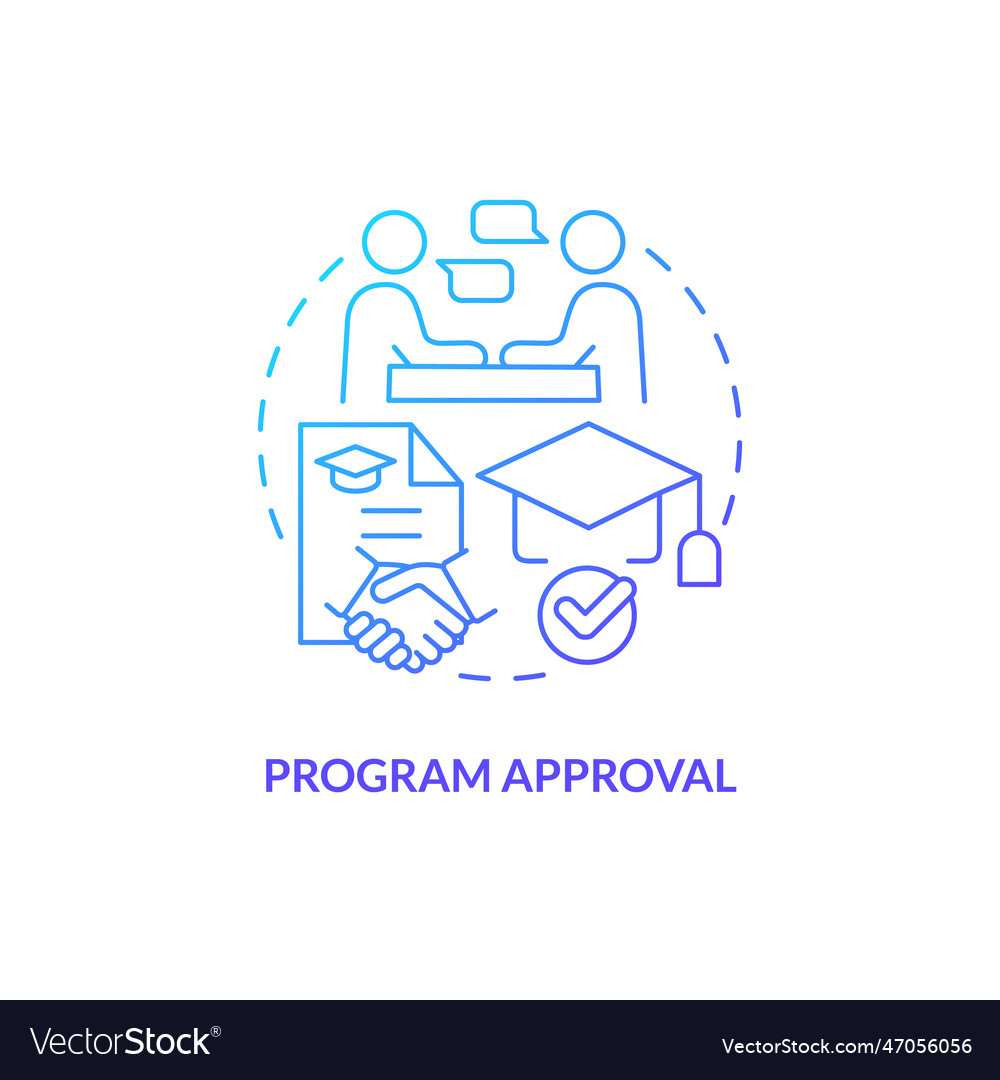 Program approval blue gradient concept icon Vector Image