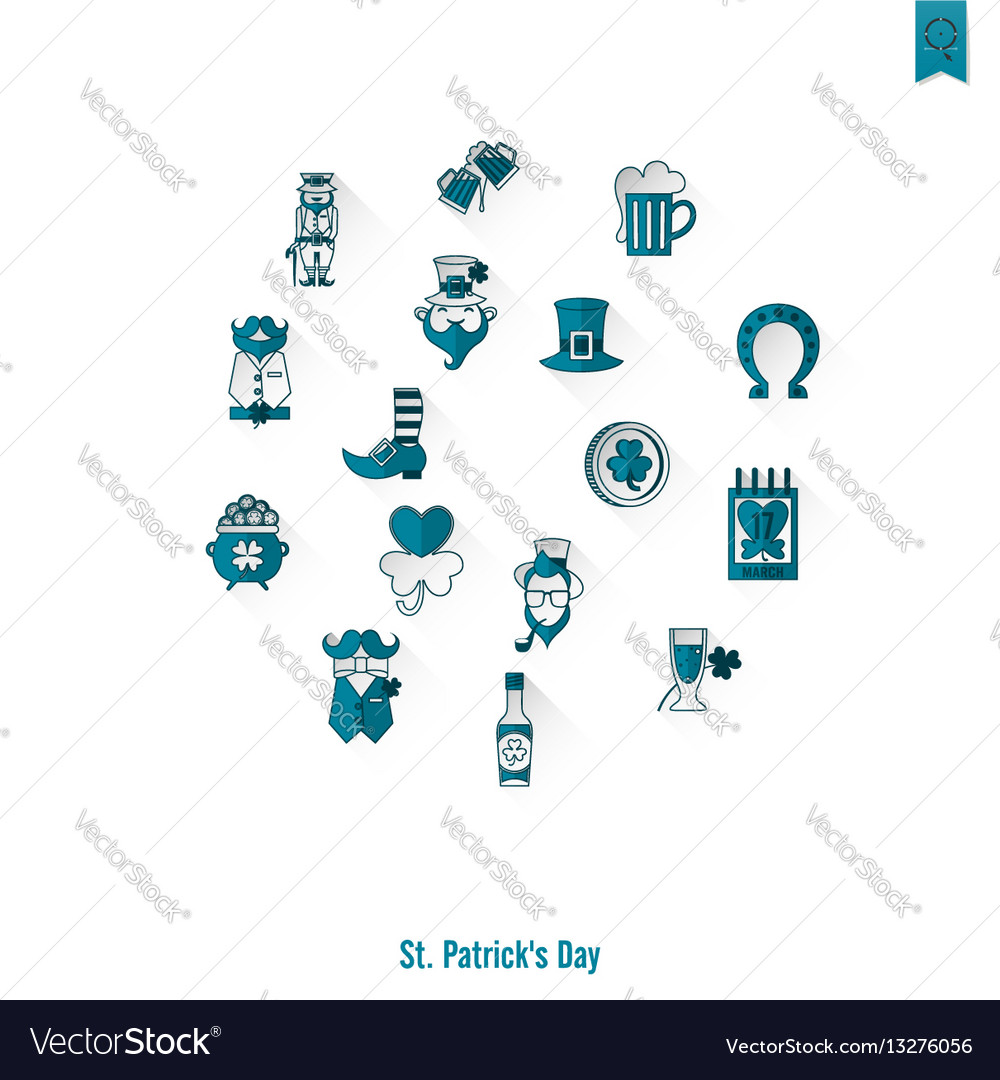 Saint patricks day isolated icon set Royalty Free Vector