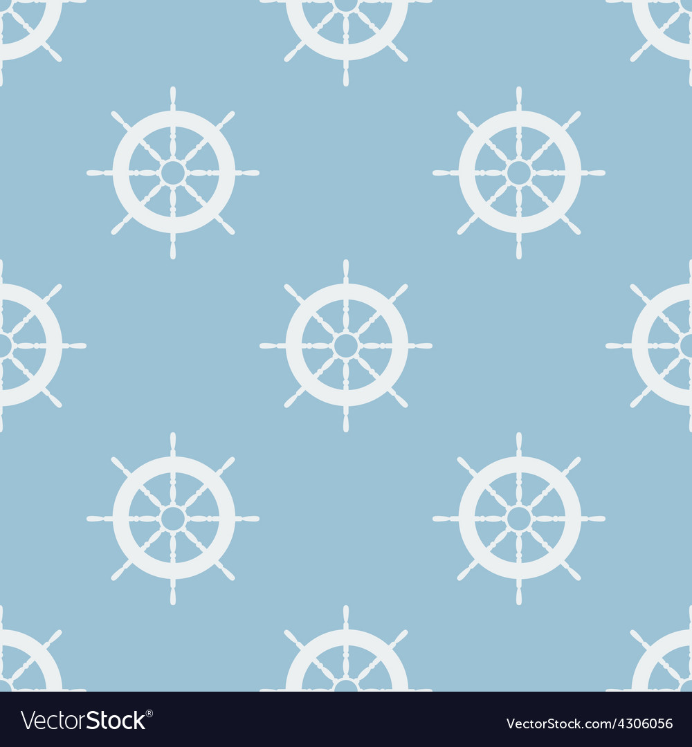 Seamless pattern with helm of ship