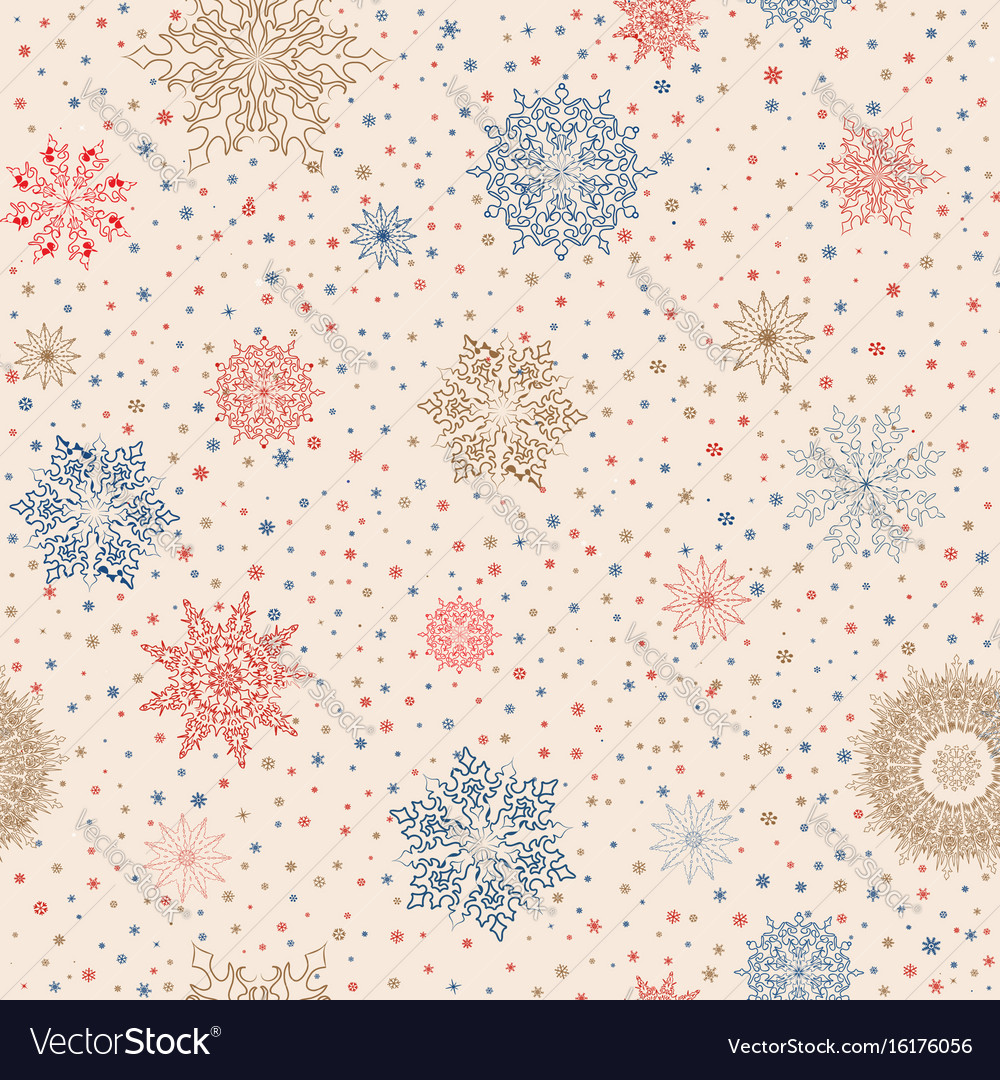 Snowflake Winter Seamless Pattern