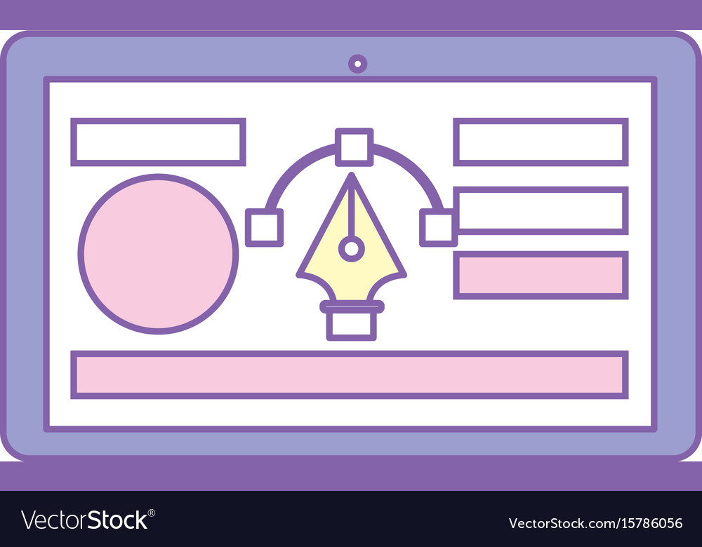 Tablet with business website and arrow cursor