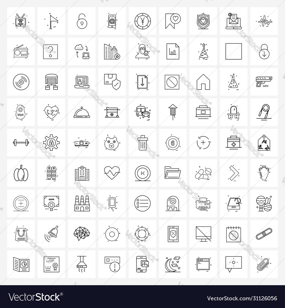 Ui set 81 basic line icons banking coin