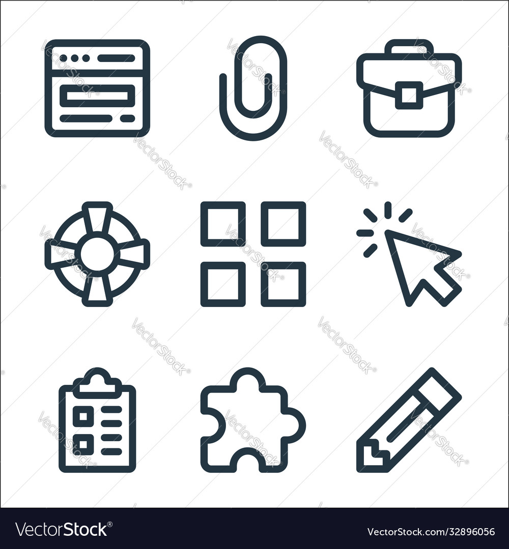 User interface line icons linear set quality