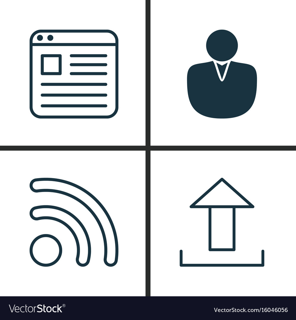 Web icons set collection of wifi send data