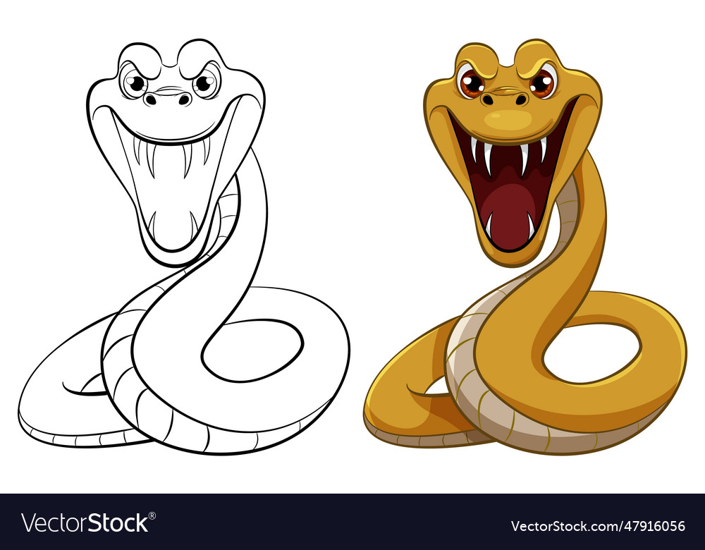 Yellow snake coloring Royalty Free Vector Image