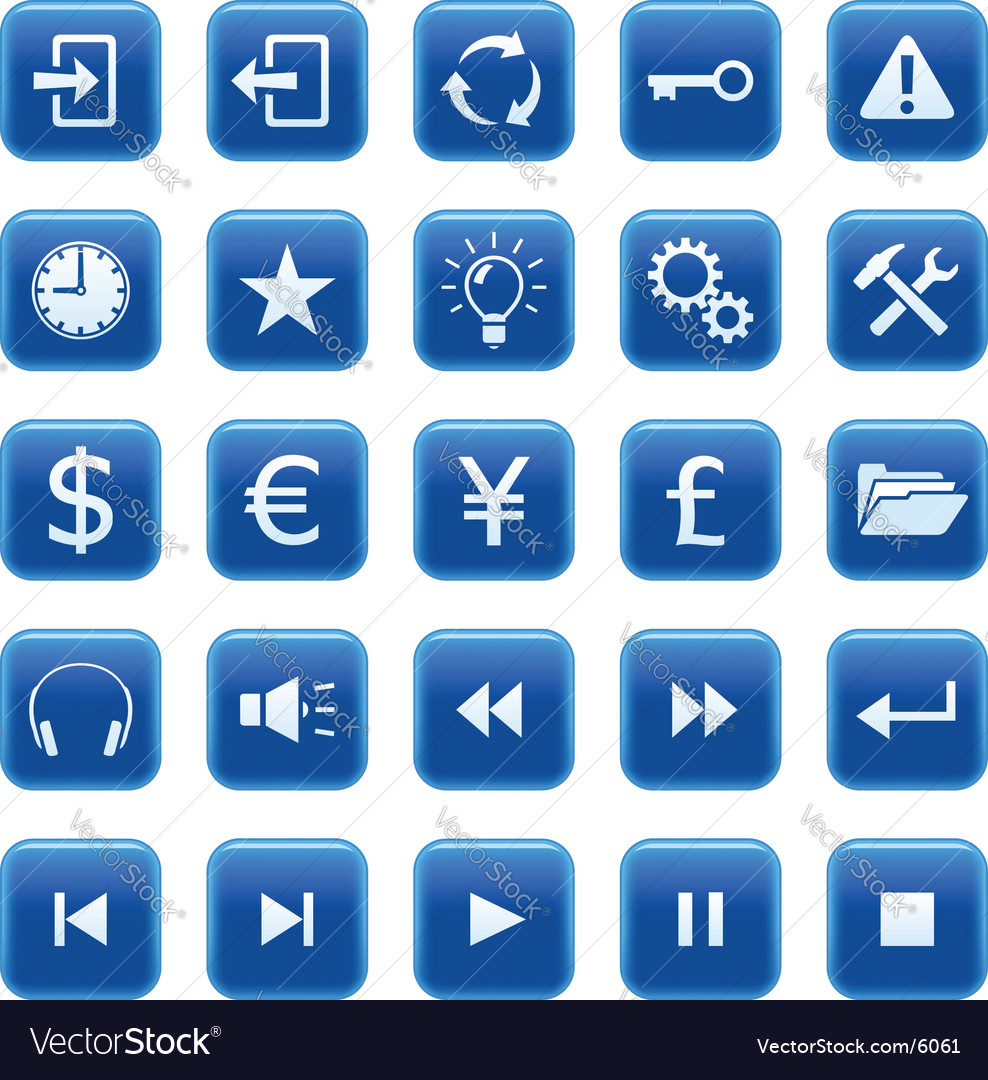 Blue Web Icons Buttons