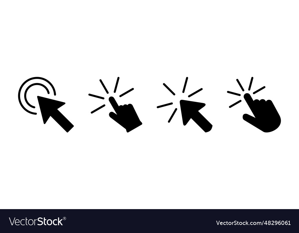Klicken Sie auf Symbol Cursor Zeigerzeichen vector image Klicken Sie auf Symbol Cursor Zeigerzeichen