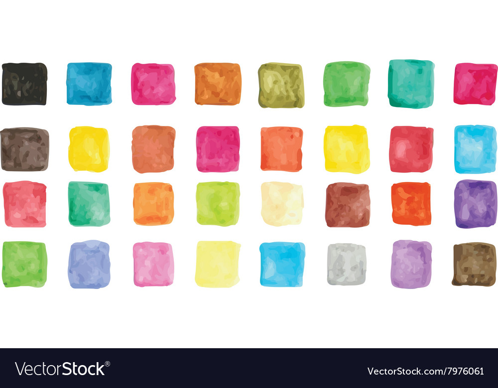 Colorful watercolor square icons