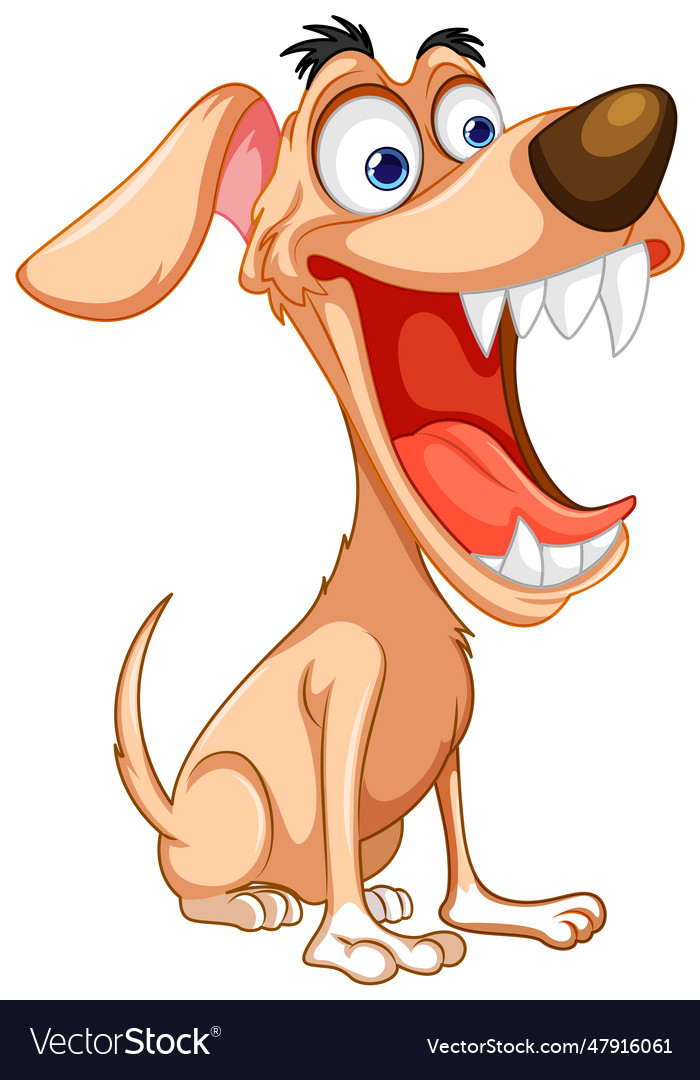 Cute playful crazy dog cartoon